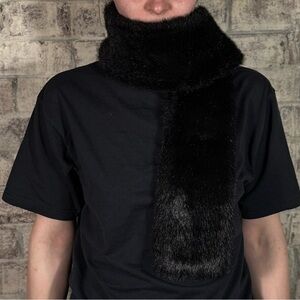 Comme des Garcons AD1997 Archive Avantgarde Faux Fur Black Scarf